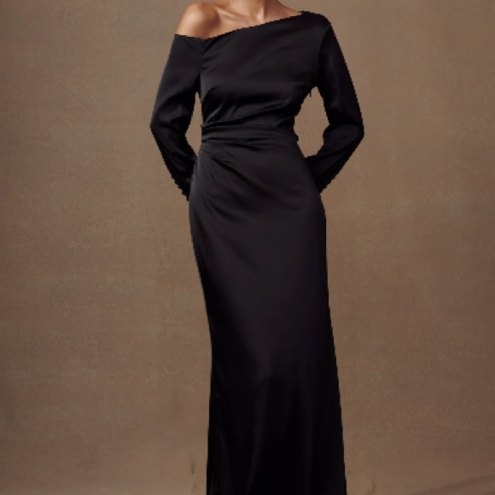 Meshki Black Long Sleeve Off-Shoulder Dress